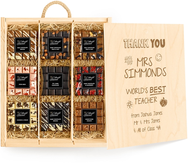 Gifts For Teachers Large Personalised Variety Chocolate Tasting Experience - Gourmet Bars